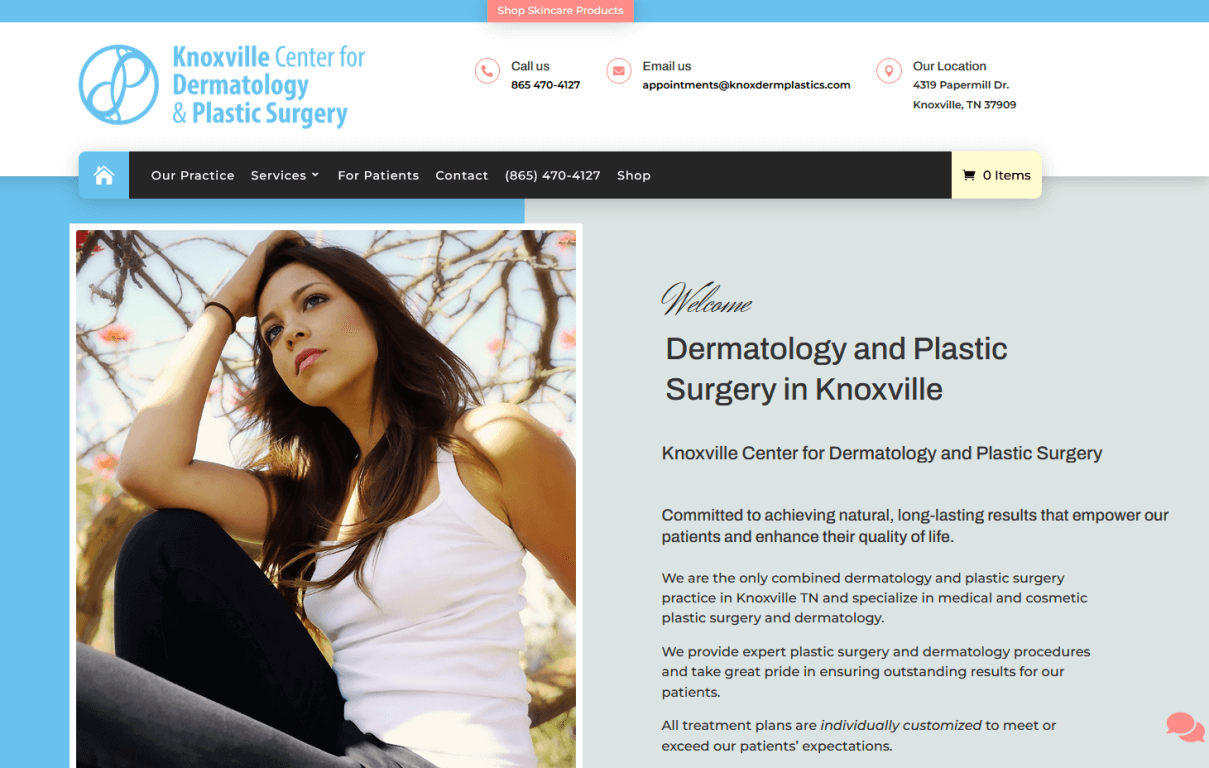 Knoxville Cosmetic Dermatology InTouch Website Design (1)