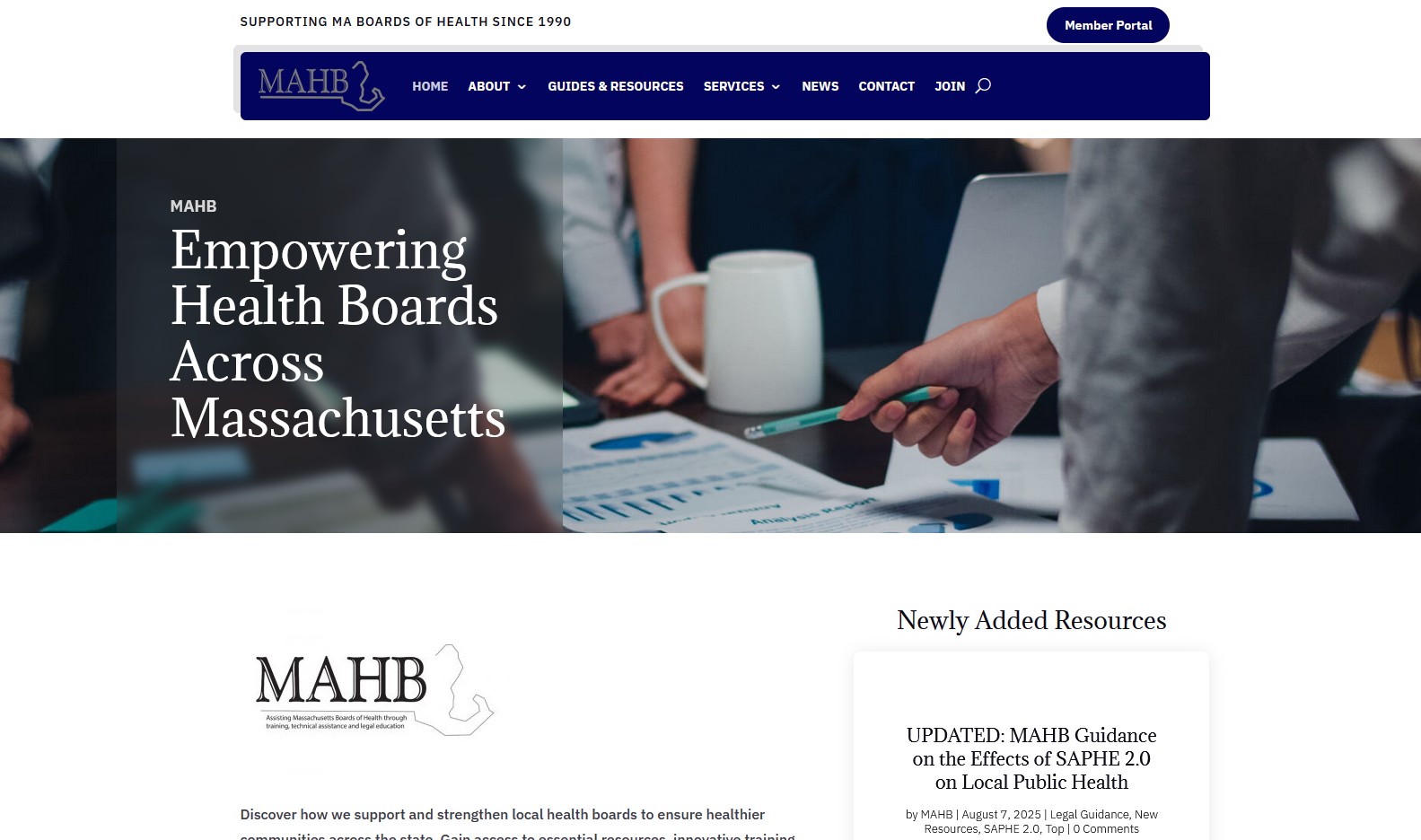 MAHB.org Intouch website design